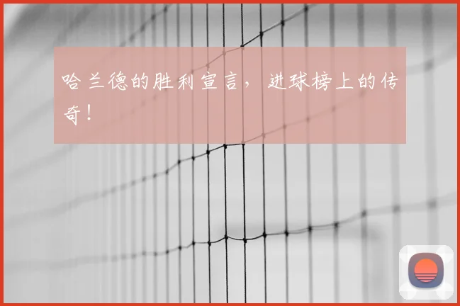 哈兰德的胜利宣言，进球榜上的传奇！
